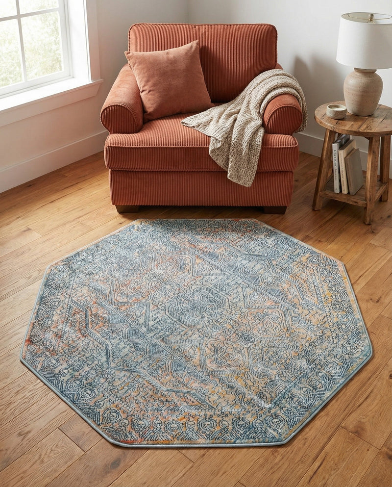 Coastal Haven Collection Area Rug -  Oceania Octagon Multi  lifestyle 79