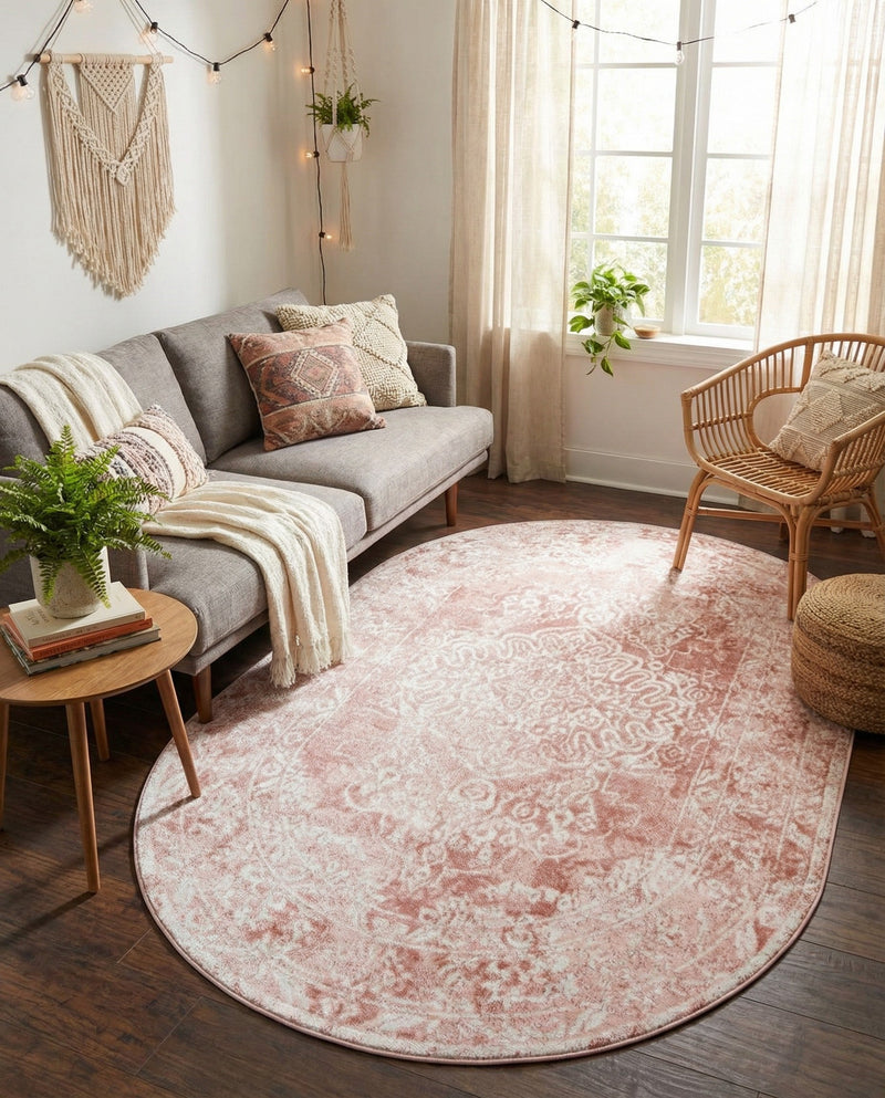 Cambridge Classics Collection Area Rug -  Magdalene (Pink) Oval Pink  lifestyle 66