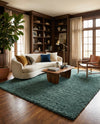 Eternal Plush Oasis Collection Area Rug -  Tranquility (Forest Green) Rectangle Forest Green  lifestyle 19