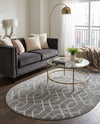 Hollywood Luxe Collection Area Rug - Sunset (Gray Silver) Oval Gray Silver  lifestyle 34