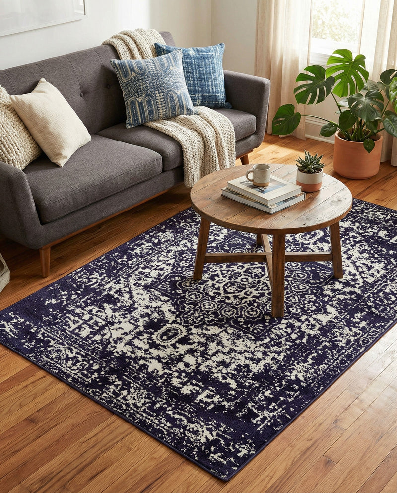 Georgetown Rugs Collection Area Rug - Dupont (Navy Blue) Rectangle Navy Blue  lifestyle 23