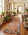 Casablanca Tapestry Collection Area Rug -  Marrakech (Salmon) Runner Salmon  lifestyle 48