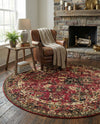 Neptune Elegance Collection Area Rug -  Galatea (Burgundy) Round Burgundy  lifestyle 73