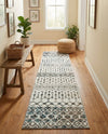 Mediterranean Lattice Collection Area Rug -  Casablanca (Ivory Gray Blue) Runner Ivory Gray Blue  lifestyle 78