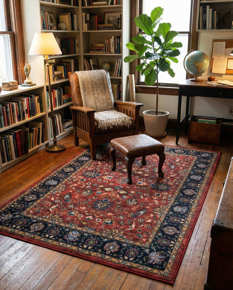Casablanca Tapestry Collection Area Rug -  Marrakech (Classic Red) Rectangle Classic Red  lifestyle 9