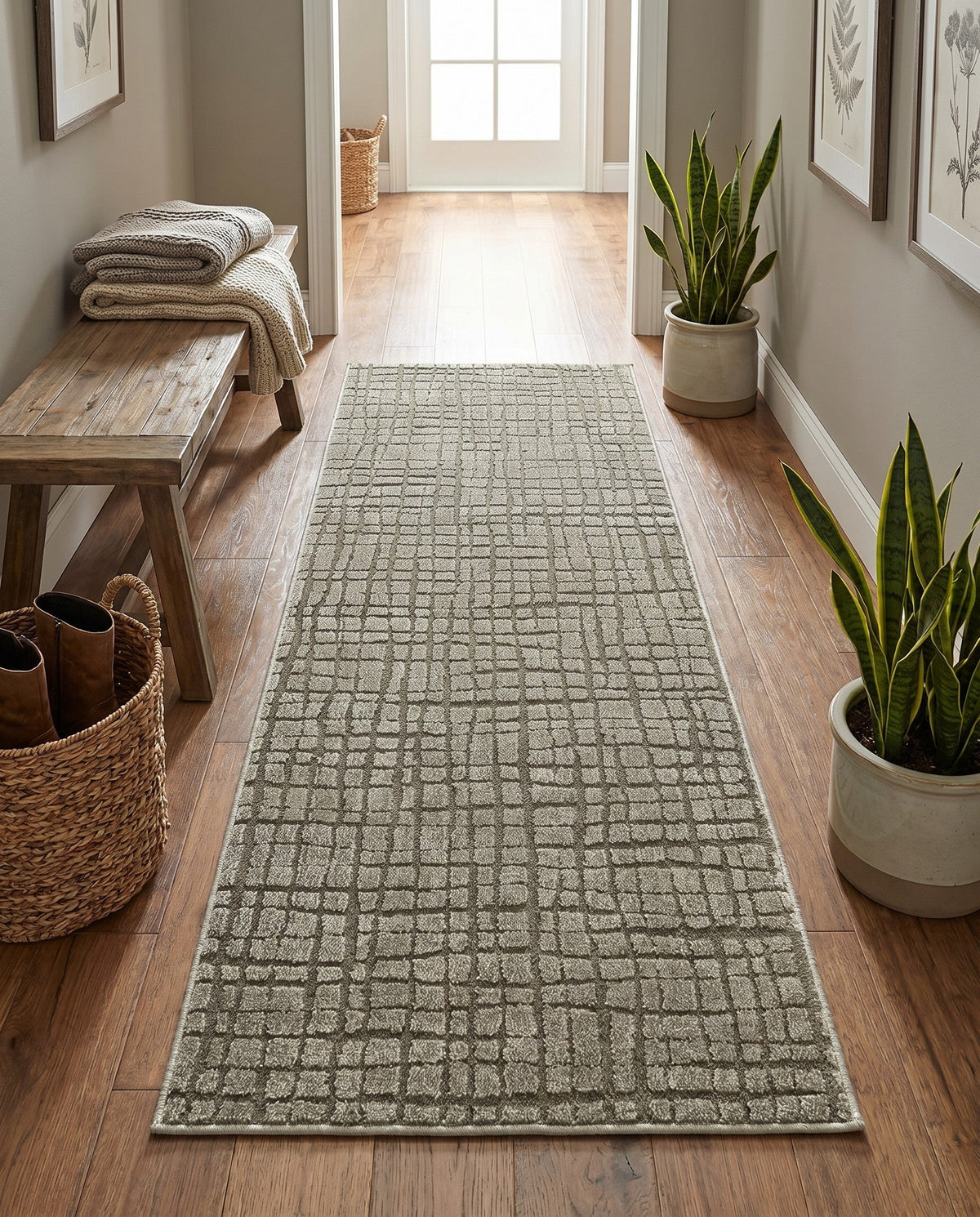 Haven Tapestry Collection Area Rug - WhisperingFalls Runner Vintage Army Green  lifestyle 78