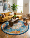 Beverly Grove Collection Area Rug - Melrose (Multi) Round Multi  lifestyle 55