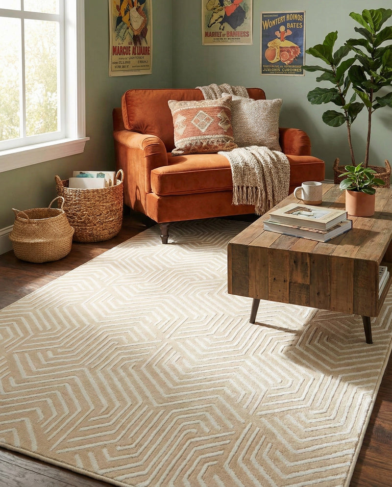 Aravalli Collection Area Rug - Udaipur Rectangle Ivory White  lifestyle 35
