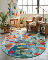 Colorburst Oasis Collection Area Rug -  Fresco Oval Aqua  lifestyle 32