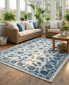 Charleston Elegance Collection Area Rug -  Seaport (White Blue) Rectangle White Blue  lifestyle 5