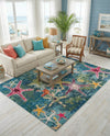 Sorrento Shores Collection Area Rug - Positano Rectangle Navy Blue  lifestyle 35