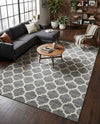 Lattice Gardens Collection Area Rug -  Bloomfield (Dark Gray) Rectangle Dark Gray  lifestyle 27