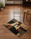 Bistro Lounge Collection Area Rug -  Latte Rectangle Multi  lifestyle 14