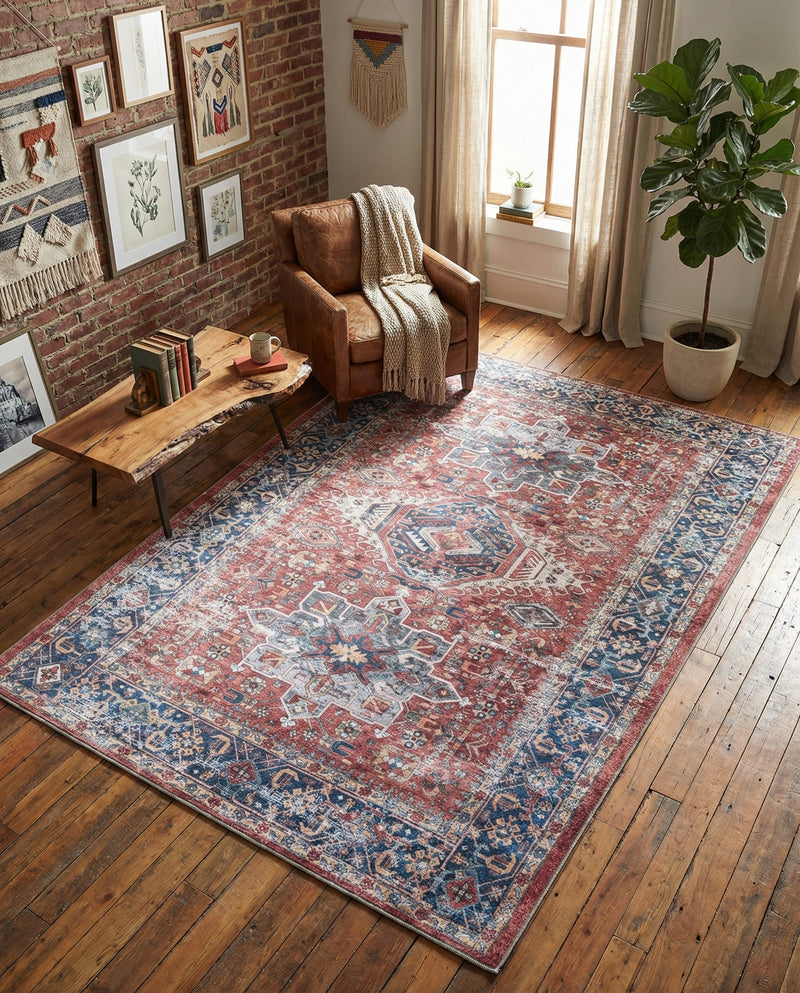 Laguna Sands Collection Area Rug -  Venice Rectangle Rust Red  lifestyle 54