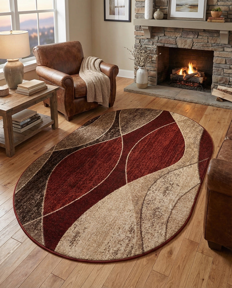 Autumn Meadow Collection Area Rug -  Emberglow Oval Multi  lifestyle 71