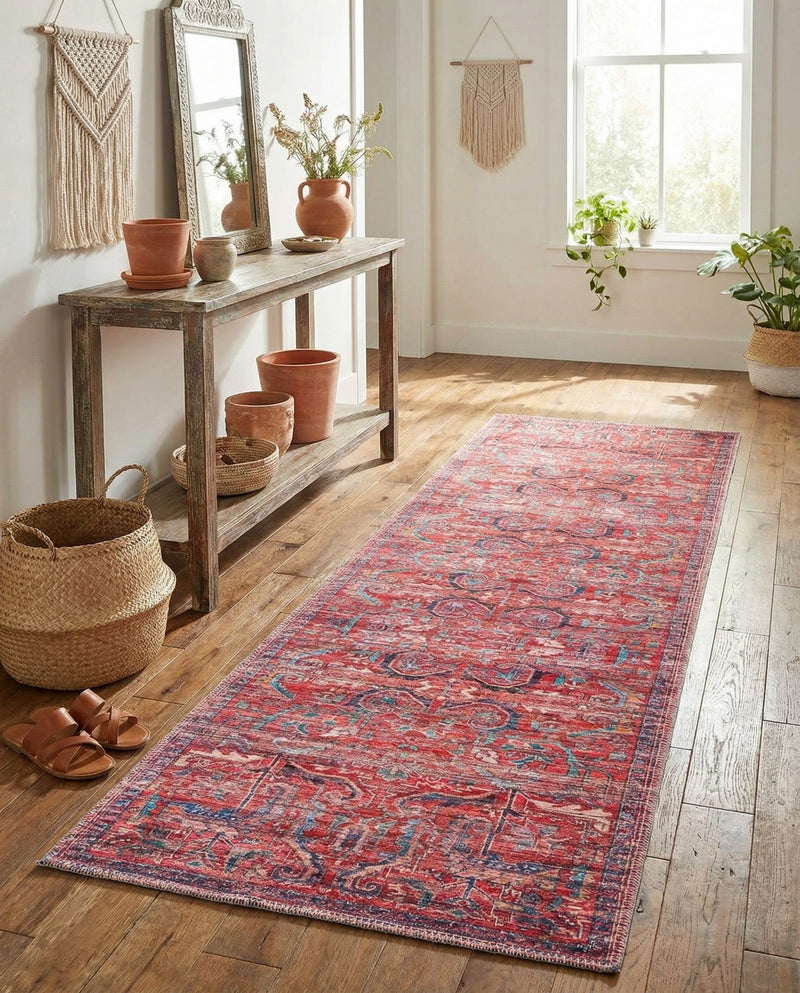 Zahara Oasis Collection Area Rug -  Tangier Runner Rust Red  lifestyle 68