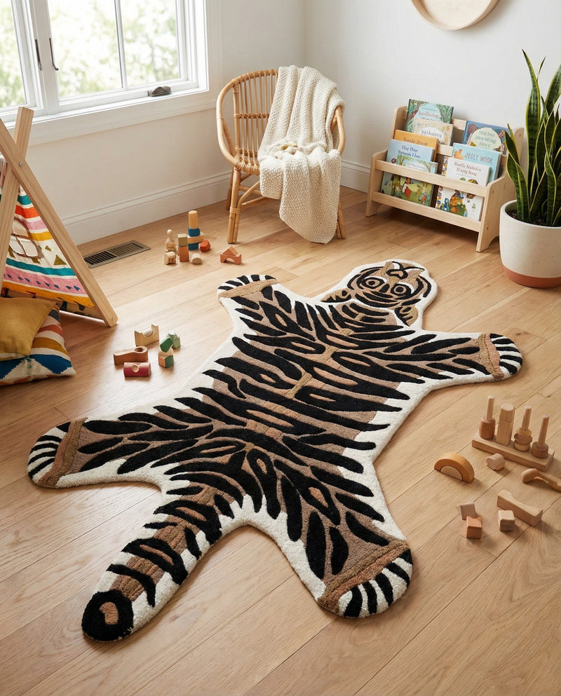 Whimsy Wonders Wool Collection Area Rug -  Delta Rectangle Brown  lifestyle 11