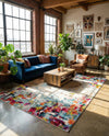 Chromatic Oasis Collection Area Rug -  Blush Rectangle Multi  lifestyle 32