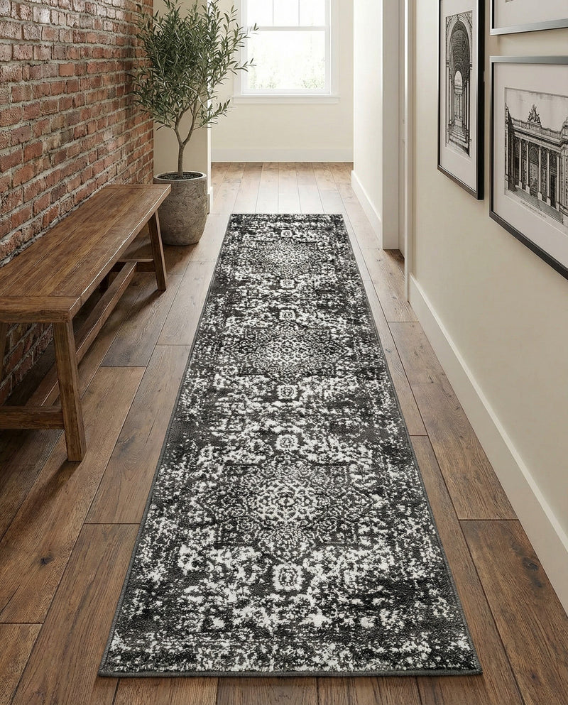 Georgetown Rugs Collection Area Rug - Dupont (Dark Gray) Runner Dark Gray  lifestyle 77