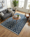 Copenhagen Edge Collection Area Rug -  Tivoli Rectangle Blue  lifestyle 50