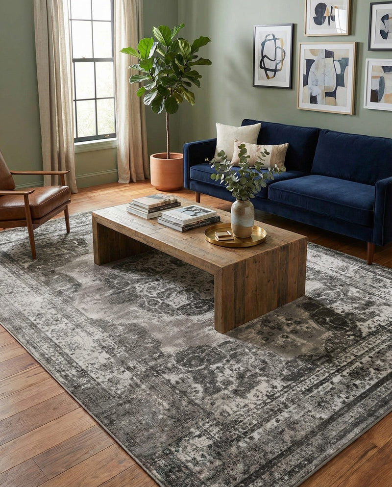 Riviera Elegance Collection Area Rug -  Menton (Gray) Rectangle Gray  lifestyle 17