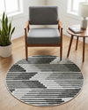 Urban Terrace Collection Area Rug -  Bronx Round Black and White  lifestyle 30