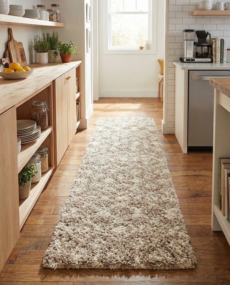 Berber Lattice Shag Collection Area Rug - Atlas (Light Brown) Runner Light Brown  lifestyle 54