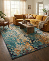 Venetian Tapestry Collection Area Rug - Murano Rectangle Blue  lifestyle 10