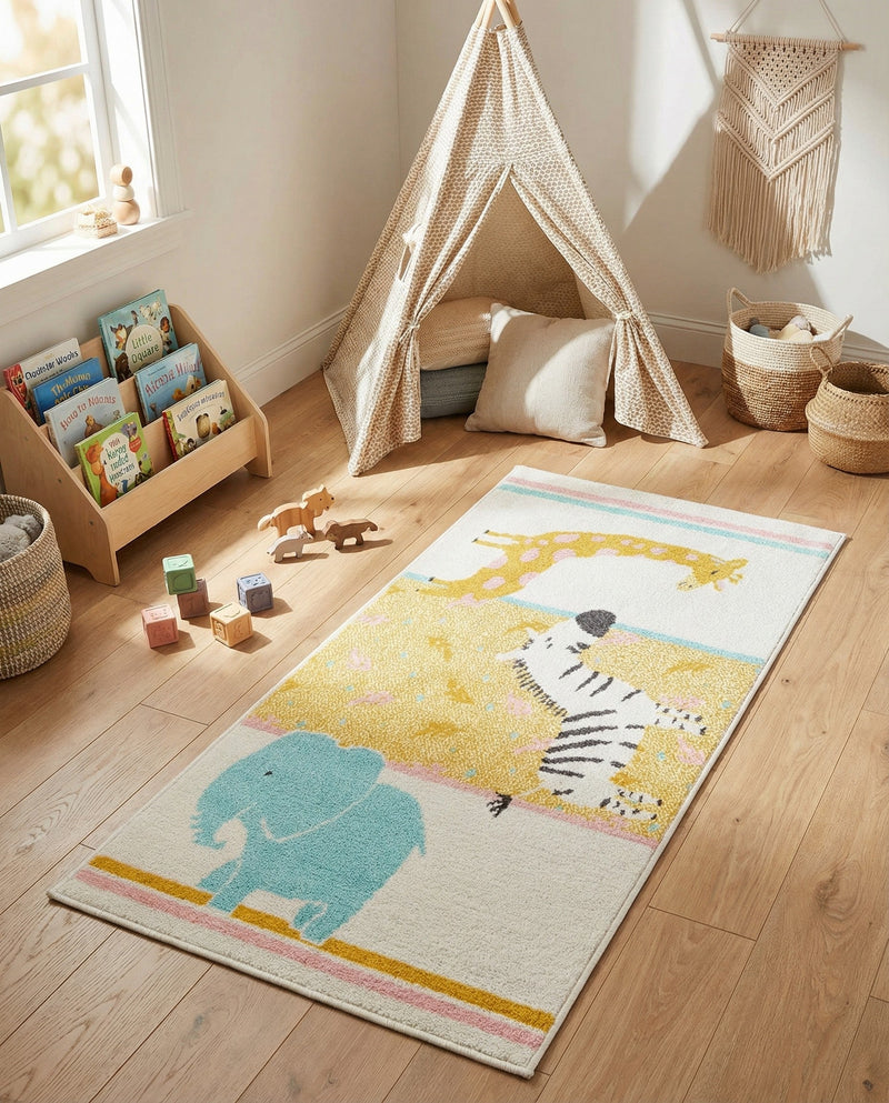 Wonder Tykes Collection Area Rug -  Wonderland Runner Ivory  lifestyle 31