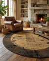 Bistro Lounge Collection Area Rug -  Affogato Round Beige  lifestyle 63