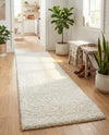 Solid Shag Seaside Collection Area Rug - Azure Cove (Snow White) Runner Snow White  lifestyle 72