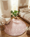 Berber Lattice Shag Collection Area Rug - Atlas (Light Pink) Round Light Pink  lifestyle 41