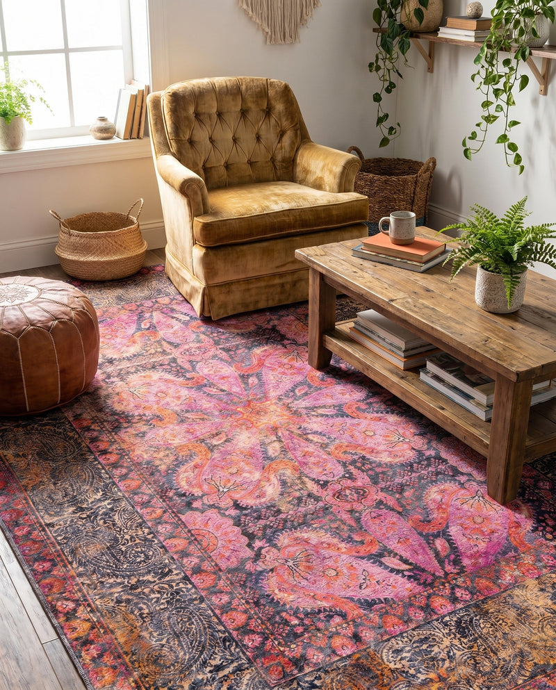 Maranta Collection Area Rug - Paramaribo Rectangle Pink  lifestyle 11