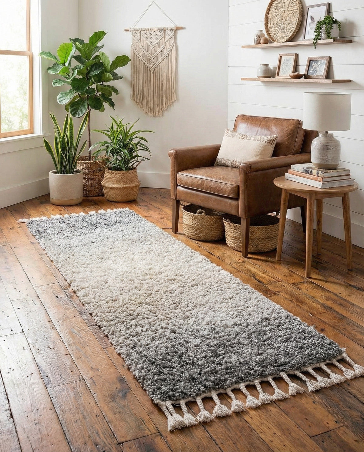 Cozy Cove Shag Collection Area Rug -  Lagoon Runner Gray  lifestyle 89