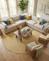 Urban Oasis Rugs Collection Area Rug -  Boulevard (Yellow and Aqua) Round Yellow and Aqua  lifestyle 51