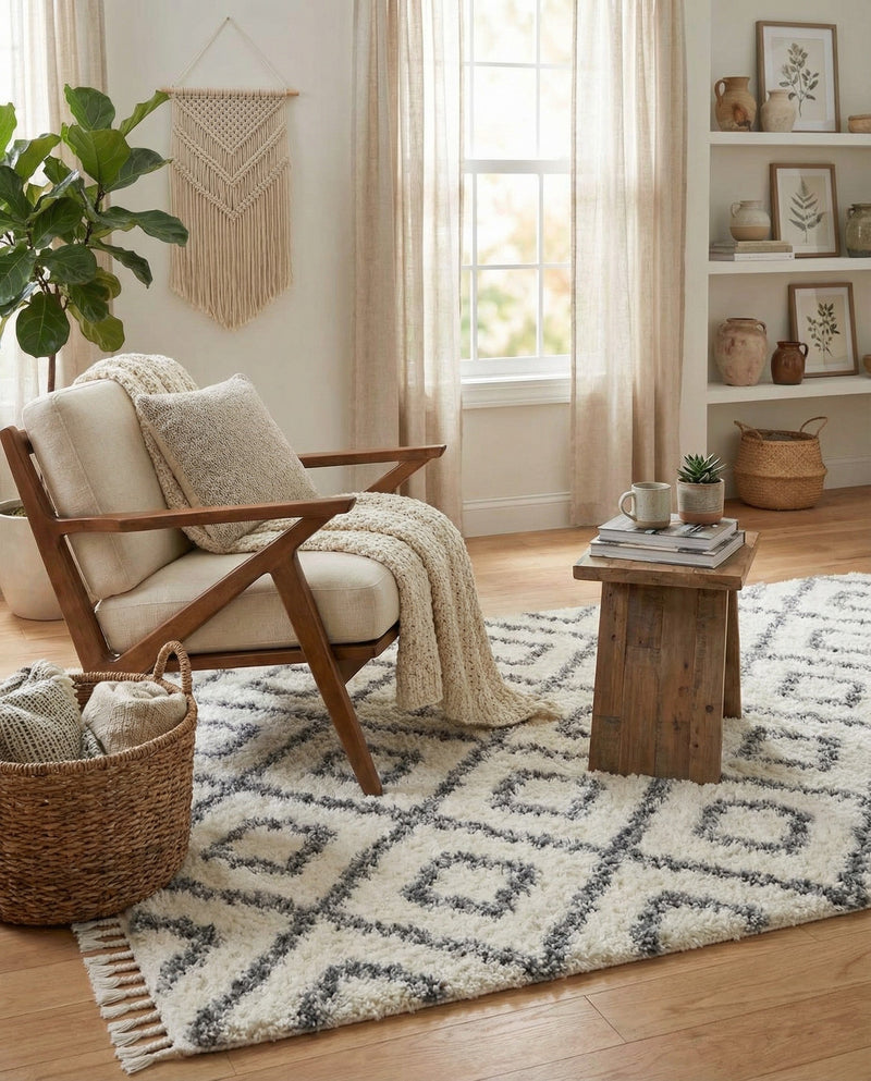 Cozy Cove Shag Collection Area Rug -  Dunes Rectangle Ivory  lifestyle 29