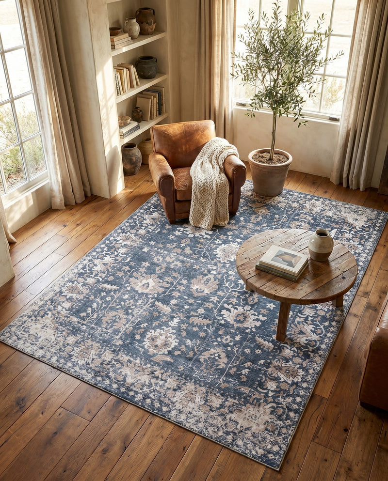 Cascade Range Collection Area Rug -  Shasta (Blue) Rectangle Blue  lifestyle 19