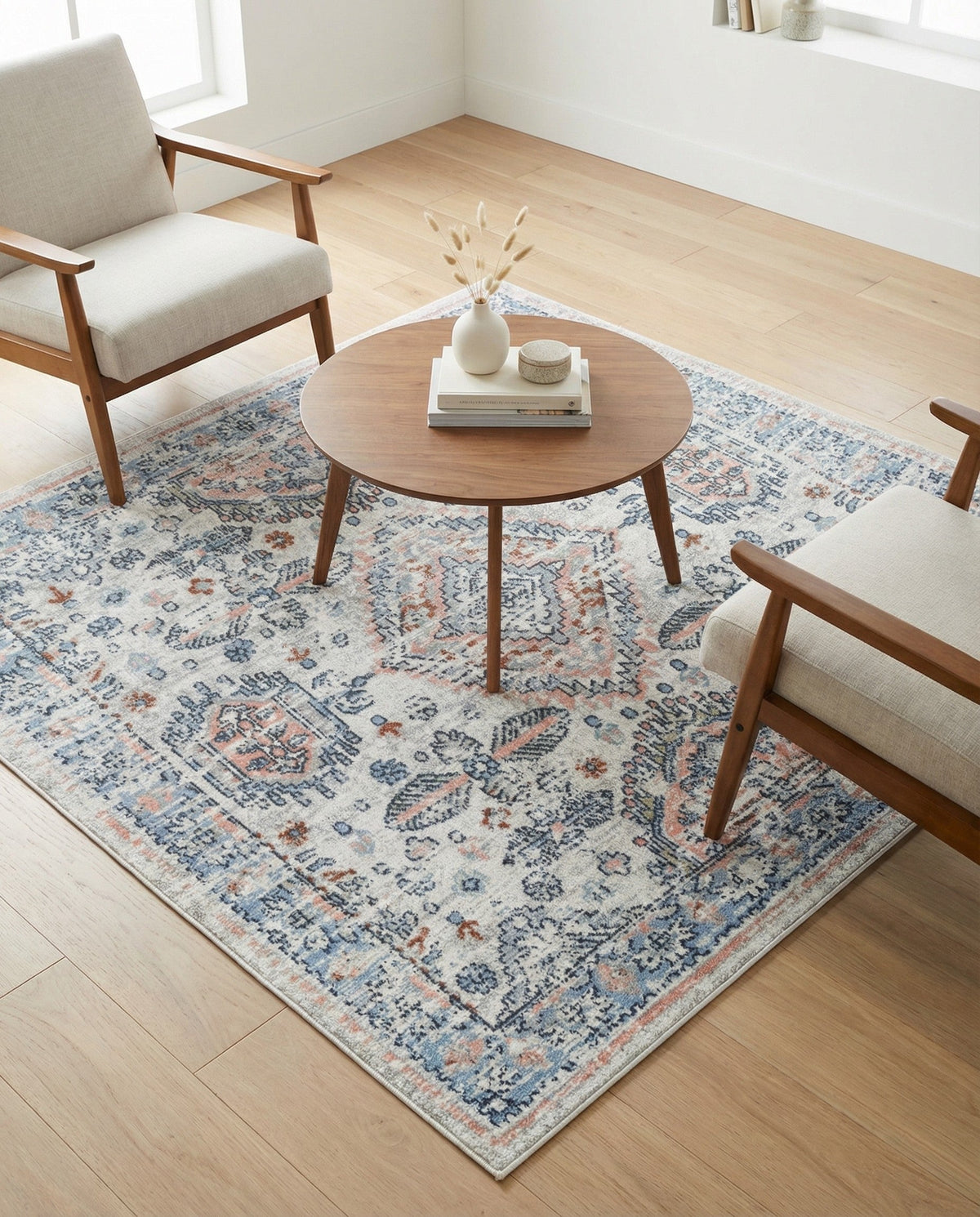 Aegean Elegance Washables Collection Area Rug -  Patmos Square Ivory  lifestyle 81