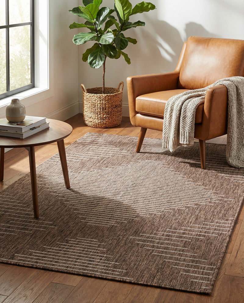 Urban Terrace Collection Area Rug -  Chelsea (Brown) Rectangle Brown  lifestyle 20