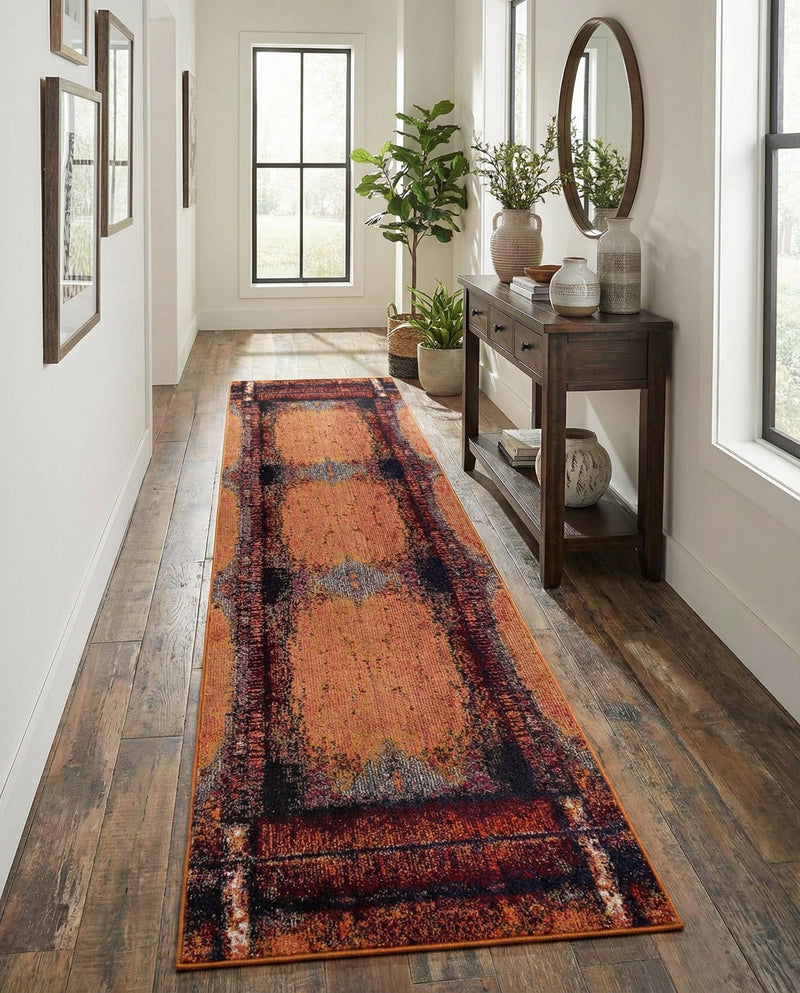 Marrakesh Elegance Collection Area Rug -  Sijilmasa Runner Orange  lifestyle 65