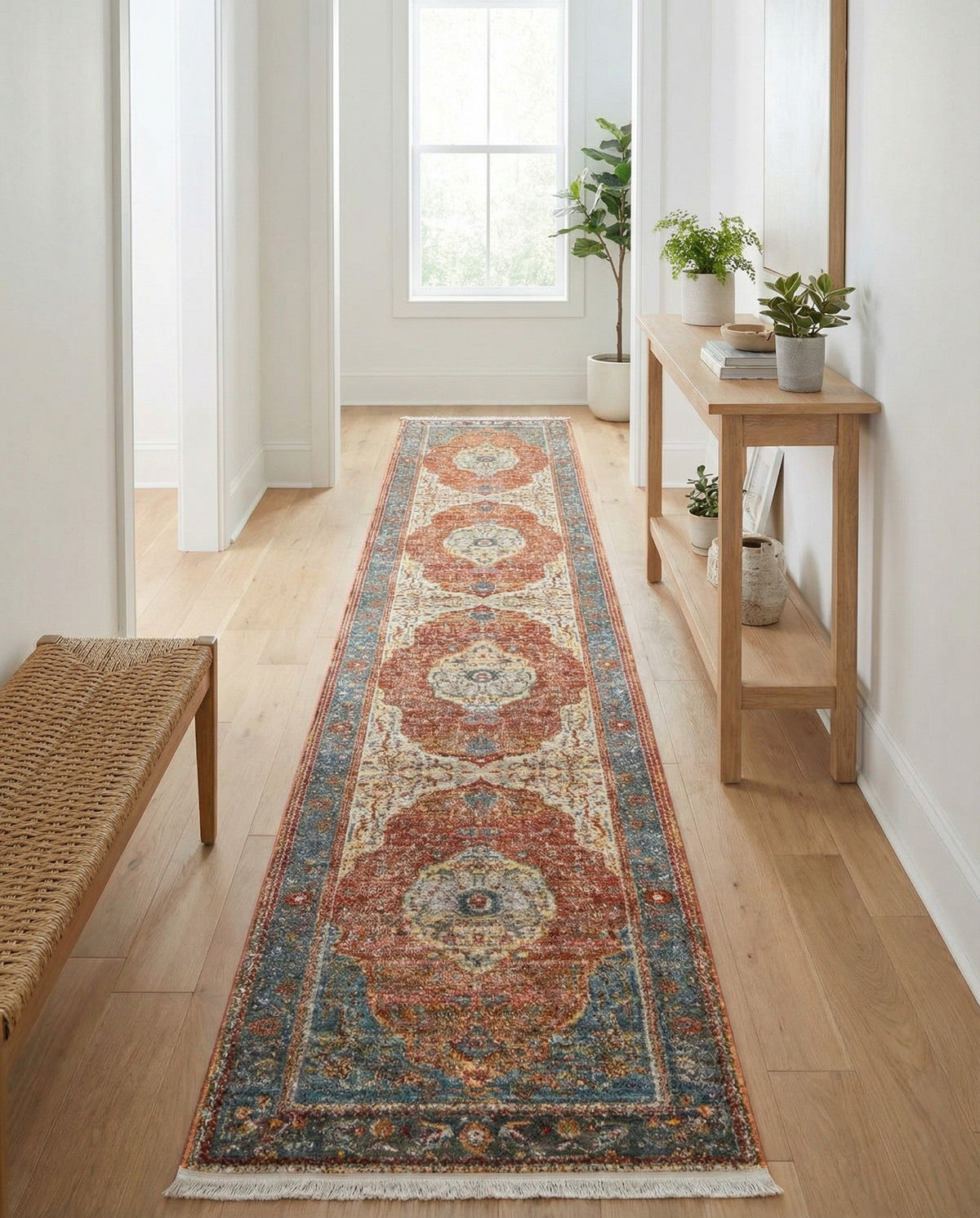 Caribbean Breeze Collection Area Rug -  Vieques Runner Rust Red  lifestyle 185