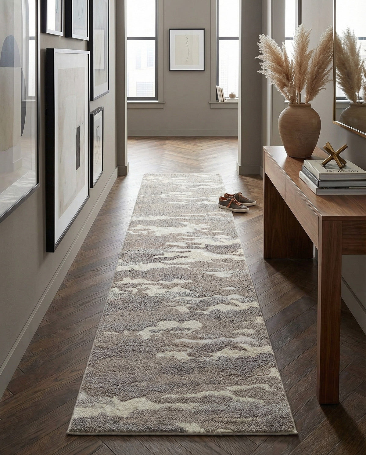 Sienna Collection Area Rug -  Veneto Runner Cloud Gray  lifestyle 99