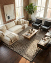 Savannah Threads Collection Area Rug -  Thar Rectangle Black and Ivory  lifestyle 44
