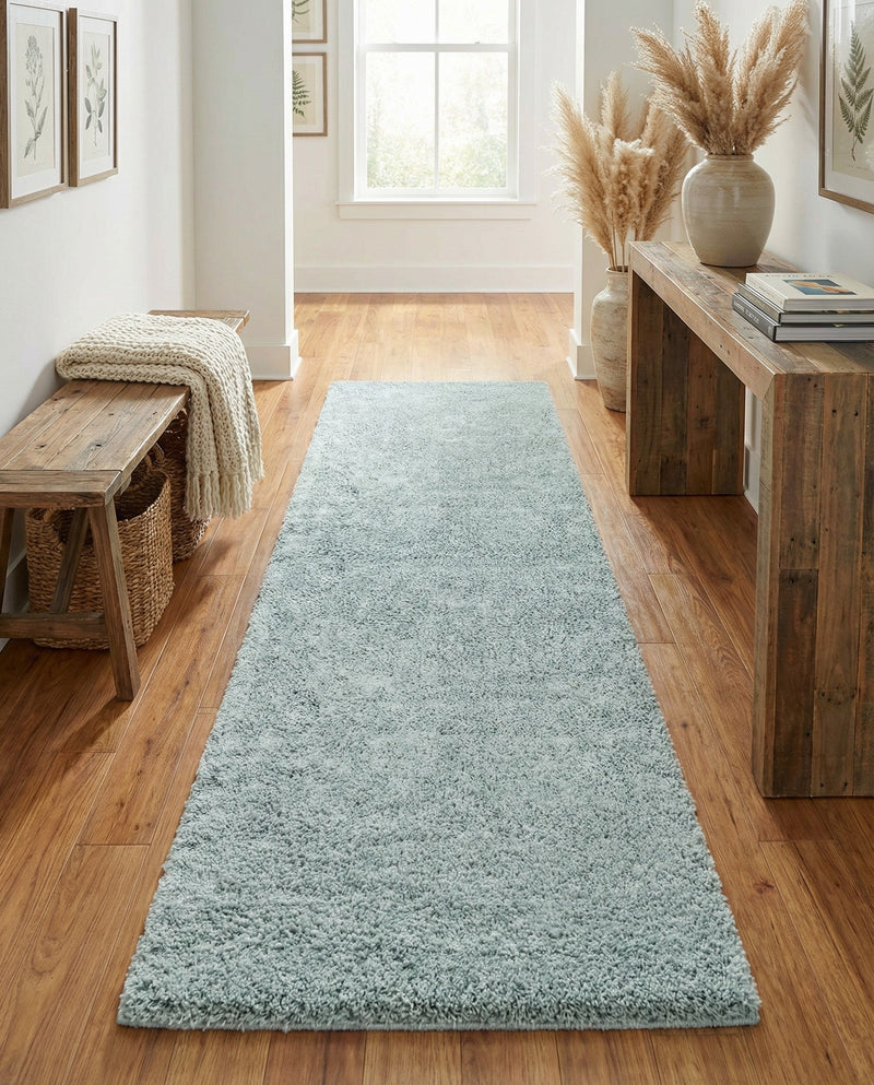 Cozy Comfort Shag Collection Area Rug - Haven (Sage Green) Runner Sage Green  lifestyle 78