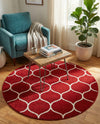 Trellis Mosaic Collection Area Rug -  Pergolatown (Red) Round Red  lifestyle 43