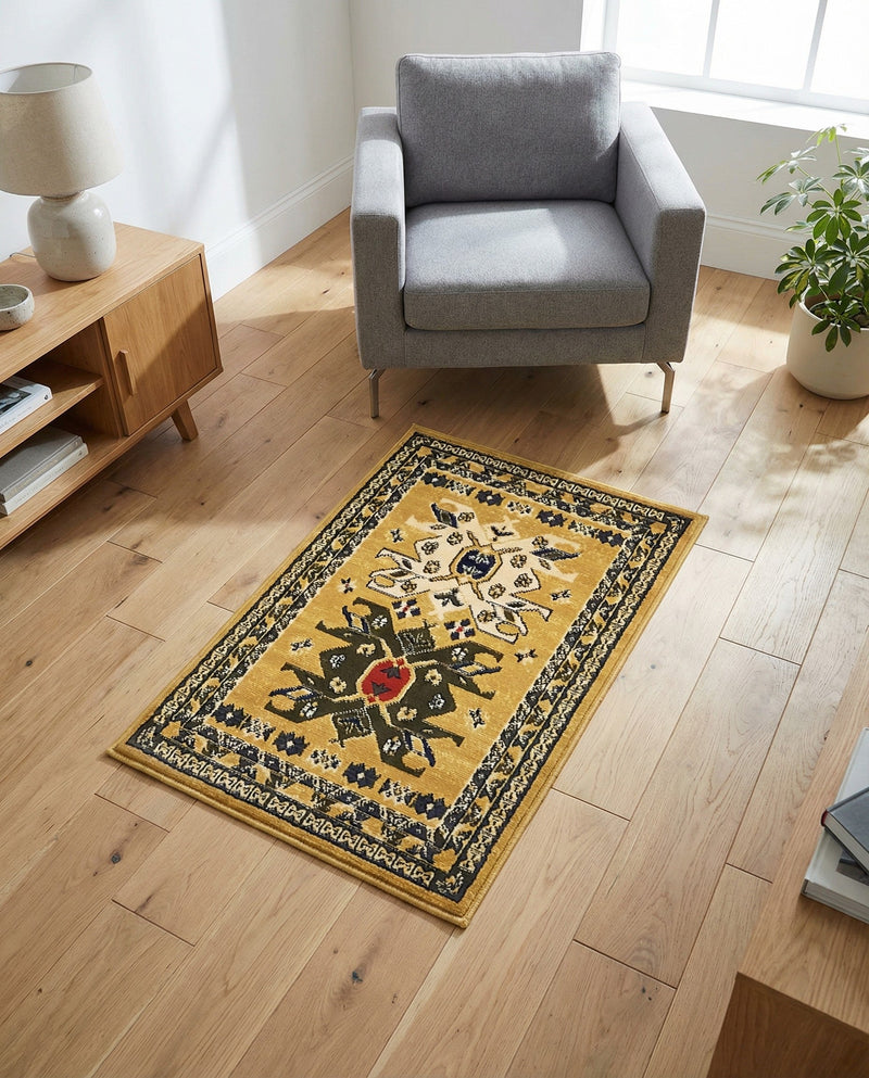 Tabriz Tapestries Collection Area Rug - Azerbaijan (Cream) Rectangle Cream  lifestyle 16