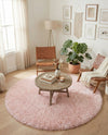 Eternal Plush Oasis Collection Area Rug -  Tranquility (Pink Lace) Round Pink Lace  lifestyle 65