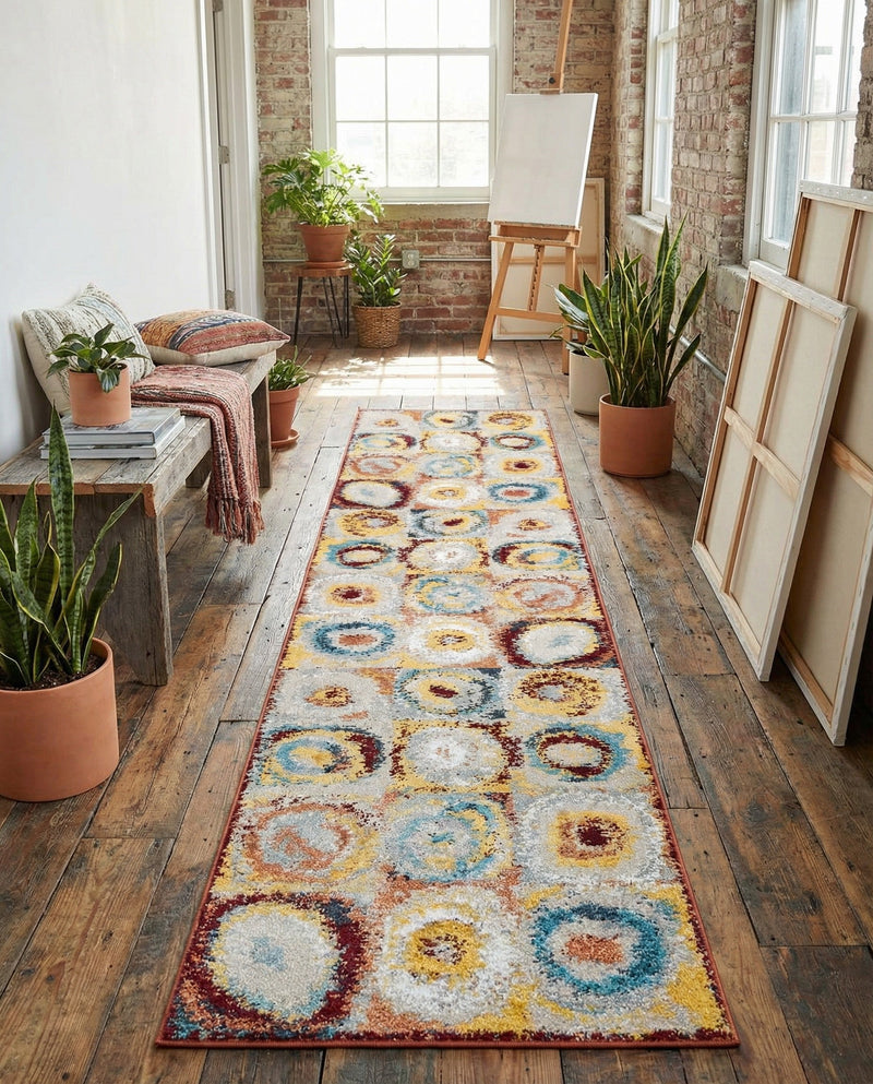 Aegean Elegance Washables Collection Area Rug -  Rhodes Runner Multi  lifestyle 58