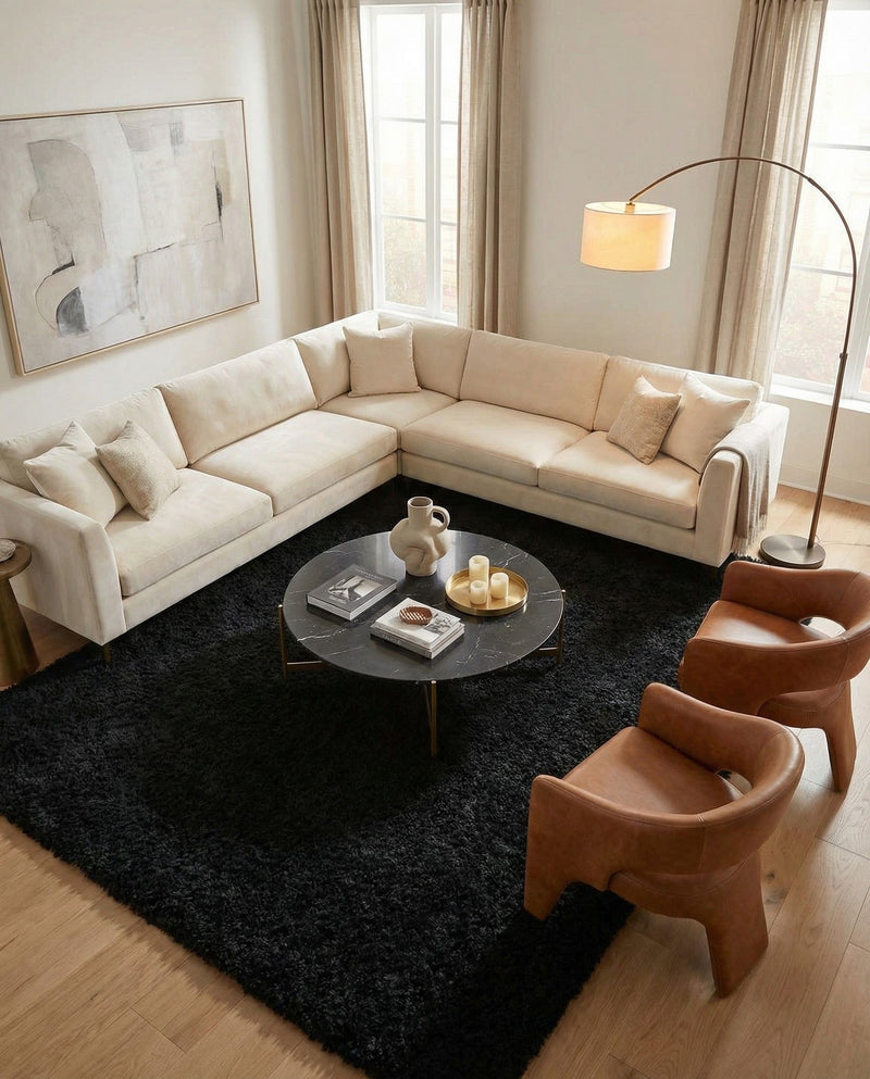 Eternal Plush Oasis Collection Area Rug -  Tranquility (Onyx Black) Rectangle Onyx Black  lifestyle 18