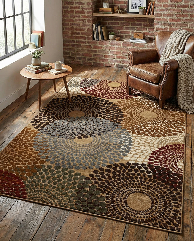 Bistro Lounge Collection Area Rug -  Cappuccino Rectangle Beige  lifestyle 3